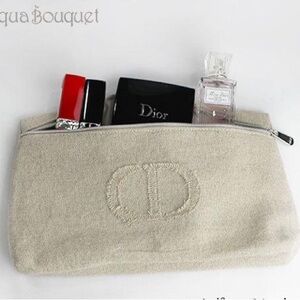 Dior Logo Cosmetic Make up linen Pouch